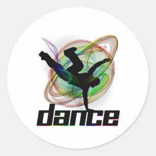 Breakdance Street Dance Fast Movement Dancing Gi Runder Aufkleber