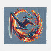 Breakdance Street Fire with Urban Energy Fleecedecke (Vorderseite (Horizontal))