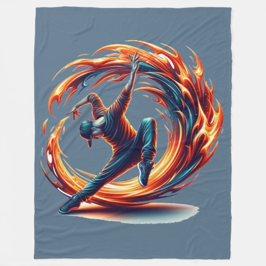 Breakdance Street Fire with Urban Energy Fleecedecke (Vorderseite)