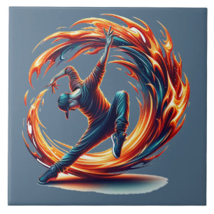 Breakdance Street Fire with Urban Energy Fliese