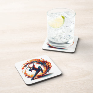 Breakdance Street Fire with Urban Energy Getränkeuntersetzer