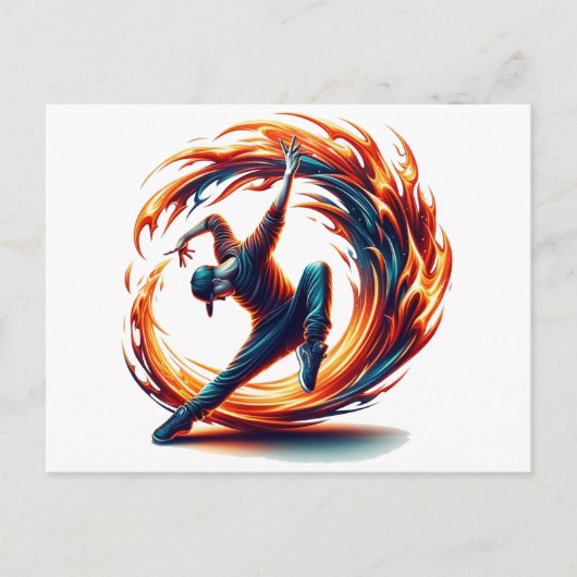 Breakdance Street Fire with Urban Energy Postkarte (Vorderseite)