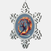 Breakdance Street Fire with Urban Energy Schneeflocken Zinn-Ornament (Rechts)