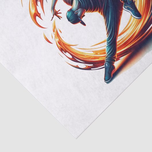 Breakdance Street Fire with Urban Energy Seidenpapier (Ausschnitt)