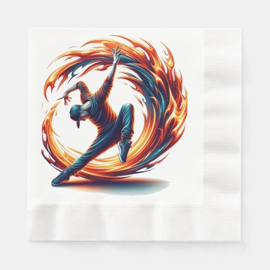 Breakdance Street Fire with Urban Energy Serviette (Vorderseite)