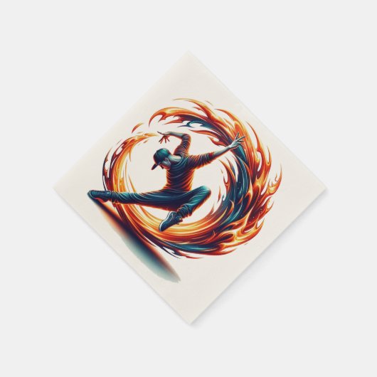 Breakdance Street Fire with Urban Energy Serviette (Ecke)