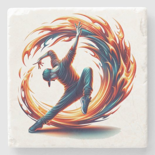Breakdance Street Fire with Urban Energy Steinuntersetzer (Vorderseite)