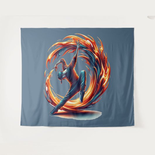 Breakdance Street Fire with Urban Energy Wandteppich (Vorderseite (Horizontal))