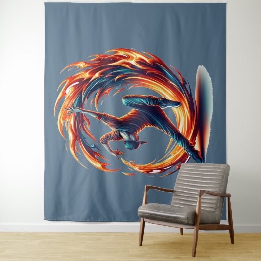 Breakdance Street Fire with Urban Energy Wandteppich (Beispiel)