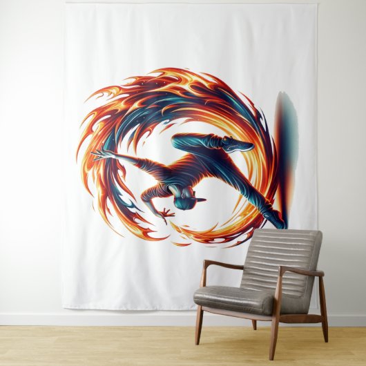 Breakdance Street Fire with Urban Energy Wandteppich (Beispiel)