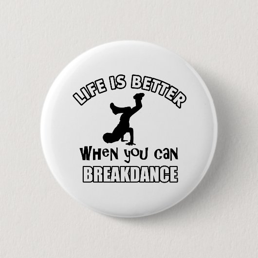 Breakdance Tanzentwürfe Button (Vorderseite)