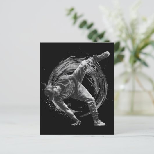 Breakdance Urban Style Monochrome Motion Art (Stehend Vorderseite)
