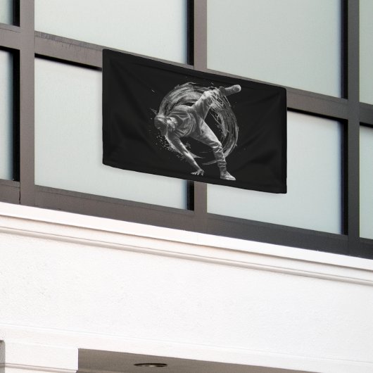Breakdance Urban Style Monochrome Motion Art Banner (Äußeres Gebäude)