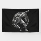 Breakdance Urban Style Monochrome Motion Art Banner (Horizontal)
