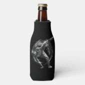 Breakdance Urban Style Monochrome Motion Art Flaschenkühler (Flaschenvorderseite)