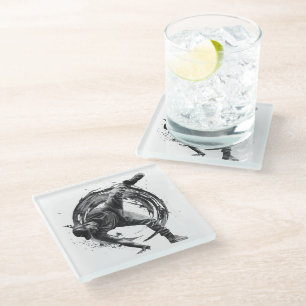 Breakdance Urban Style Monochrome Motion Art Glasuntersetzer