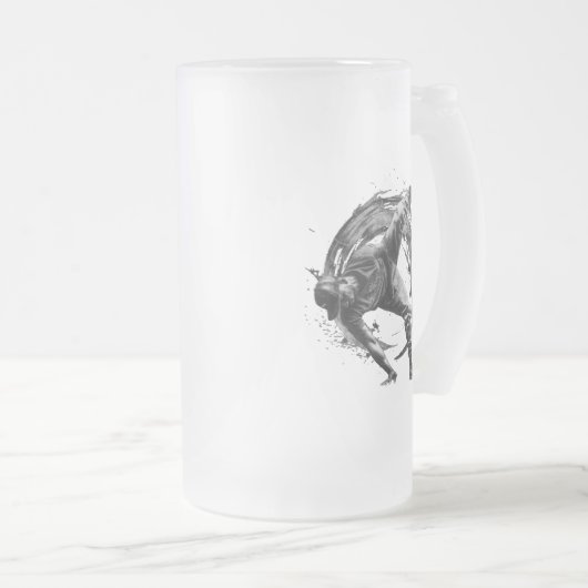 Breakdance Urban Style Monochrome Motion Art Mattglas Bierglas (VorderseiteRechts)