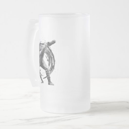 Breakdance Urban Style Monochrome Motion Art Mattglas Bierglas (Vorderseite Links)