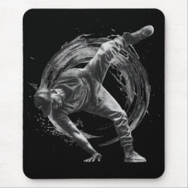 Breakdance Urban Style Monochrome Motion Art Mousepad