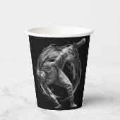 Breakdance Urban Style Monochrome Motion Art Pappbecher (Vorderseite)