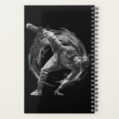 Breakdance Urban Style Monochrome Motion Art Planer (Rückseite)