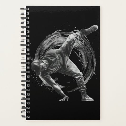 Breakdance Urban Style Monochrome Motion Art Planer (Vorderseite)