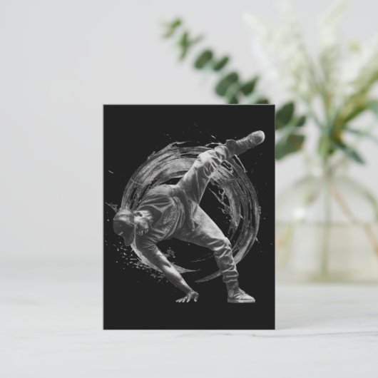 Breakdance Urban Style Monochrome Motion Art Postkarte (Stehend Vorderseite)