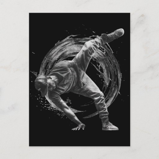 Breakdance Urban Style Monochrome Motion Art Postkarte (Vorderseite)