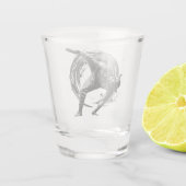 Breakdance Urban Style Monochrome Motion Art Schnapsglas (Rückseite)
