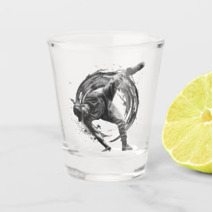 Breakdance Urban Style Monochrome Motion Art Schnapsglas