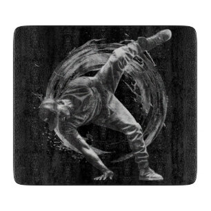 Breakdance Urban Style Monochrome Motion Art Schneidebrett