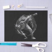 Breakdance Urban Style Monochrome Motion Art Seidenpapier (Handwerk)