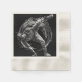 Breakdance Urban Style Monochrome Motion Art Serviette (Vorderseite)