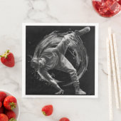 Breakdance Urban Style Monochrome Motion Art Serviette (Beispiel)