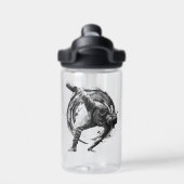 Breakdance Urban Style Monochrome Motion Art Trinkflasche (Rückseite)