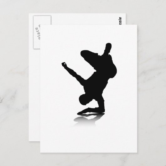 Breakdancer (auf Ellenbogen) Postkarte (Vorne/Hinten)