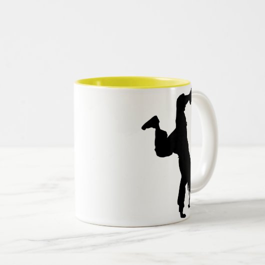 Breakdancer; Gelb Zweifarbige Tasse (VorderseiteRechts)