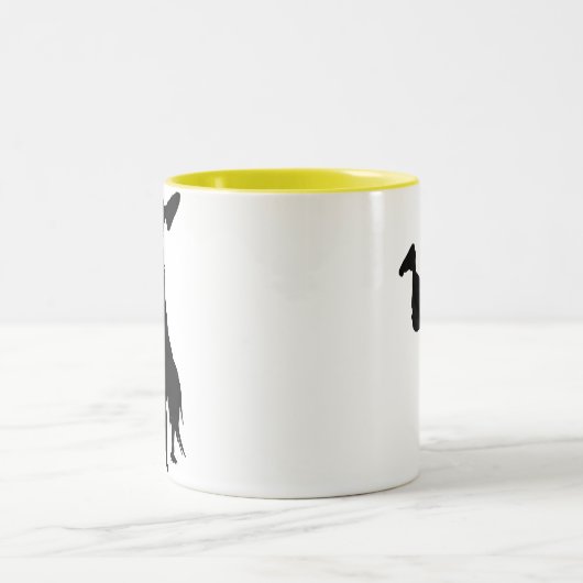 Breakdancer; Gelb Zweifarbige Tasse (Mittel)