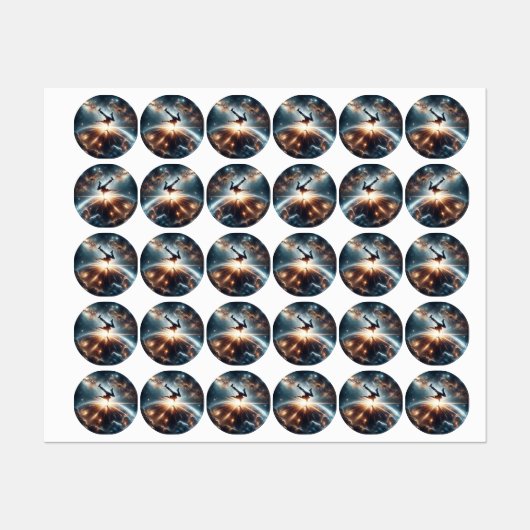 Breakdancer in action, Ai, Action in der Galaxie Etiketten (Blatt)