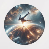 Breakdancer in action, Ai, Action in der Galaxie Etiketten (Design 2)