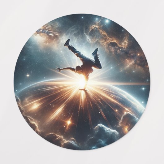 Breakdancer in action, Ai, Action in der Galaxie Etiketten (Design 1)