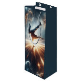 Breakdancer in action, Ai, Action in der Galaxie Geschenktüte Für Weinflaschen (Rückseite Schrägansicht)