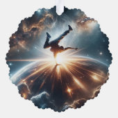 Breakdancer in action, Ai, Action in der Galaxie Ornament Karte (Rückseite)