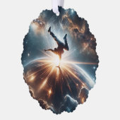 Breakdancer in action, Ai, Action in der Galaxie Ornament Karte (Links)