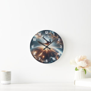 Breakdancer in action, Ai, Action in der Galaxie Runde Wanduhr