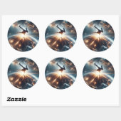 Breakdancer in action, Ai, Action in der Galaxie Runder Aufkleber (Blatt)