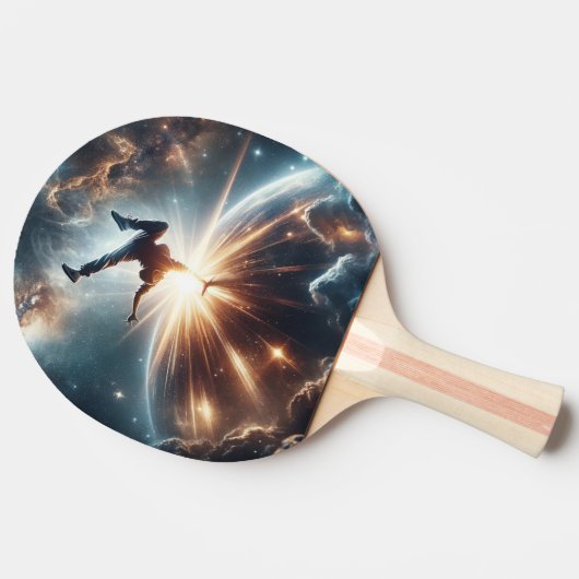 Breakdancer in action, Ai, Action in der Galaxie Tischtennis Schläger (Seitenansicht)