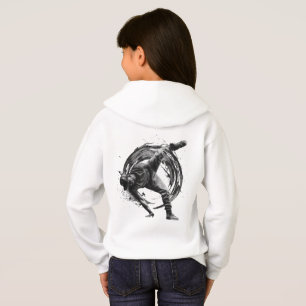 Breakdancer in Aktion im Stil eines Spritzers mit Hoodie