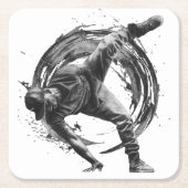 Breakdancer in Aktion im Stil eines Spritzers mit Rechteckiger Pappuntersetzer (Vorderseite)