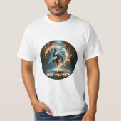 Breakdancer in Neon Swirl Spotlight Dynamische Sta T-Shirt (Vorderseite)